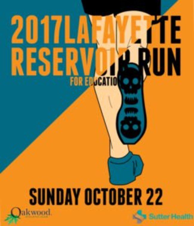 flyer for 2017 lafayette reservoir run for education, where rouhing it day camp will be 