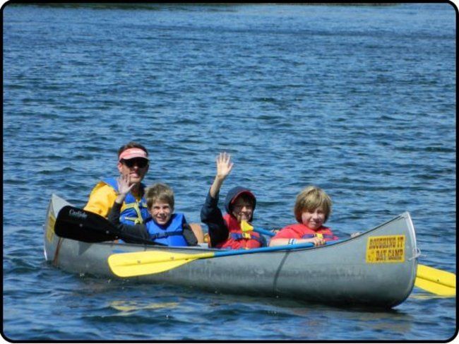 campers and counselors pitching a tent at the lafayette reservoir at roughing it day camp 