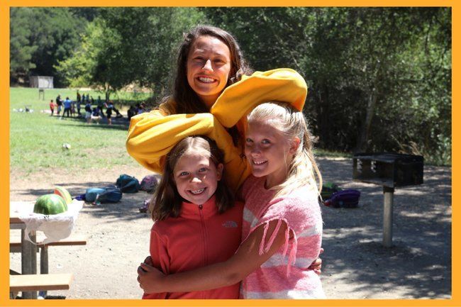 camper and counselor having fun together at roughing it day camp at the lafayette reservoir camper and counselor having fun together at roughing it day camp at the lafayette reservoir